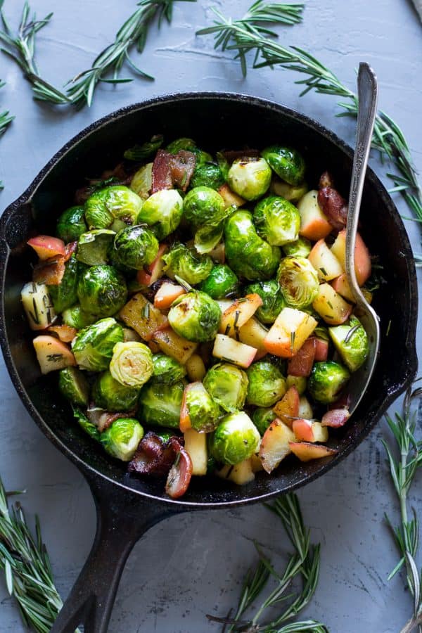 Paleo Roasted Brussels Sprouts With Bacon Apples Whole30