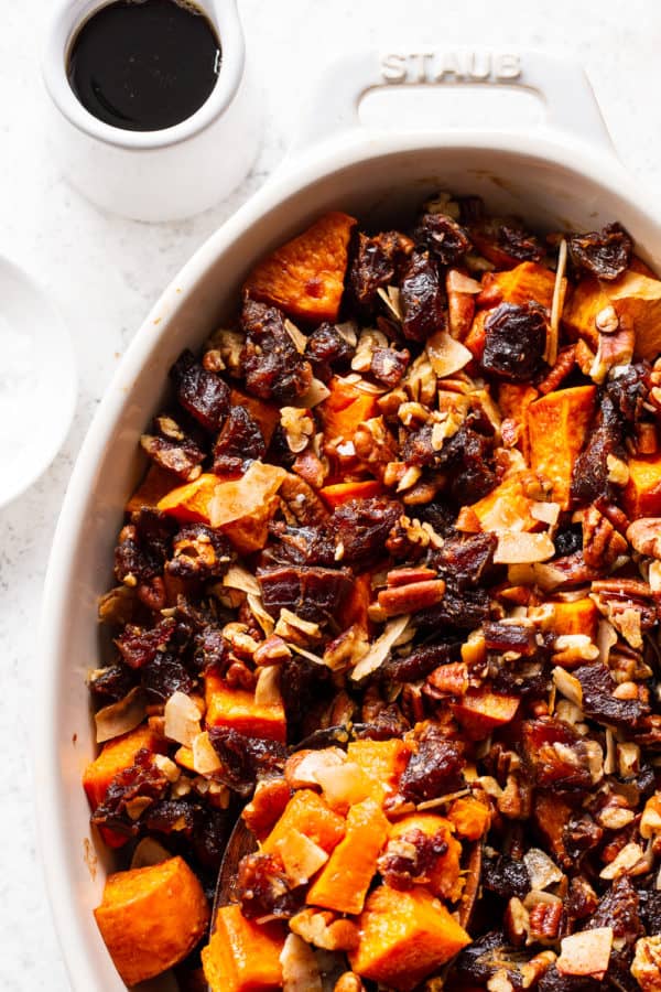 Paleo Candied Sweet Potatoes with Pecans & Dates {Vegan}