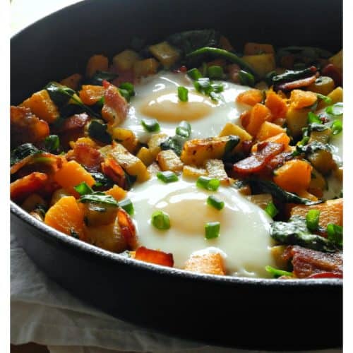 Paleo Sweet Potato Hash with Bacon and Butternut