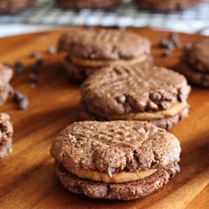 Chewy Caramel Brownie Sandwich Cookies {Paleo}