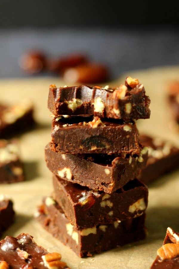 Dark Chocolate Fruit and Nut Fudge {Paleo & Vegan}