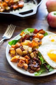 Roasted Butternut Squash Hash with Apples & Bacon {Paleo & Whole30}