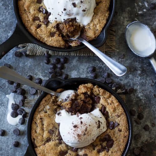 Paleo Chocolate Chip Skillet Cookies - The Paleo Running Momma