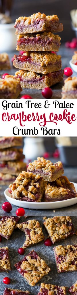 Paleo Cookie Crumb Cranberry Bars - The Paleo Running Momma