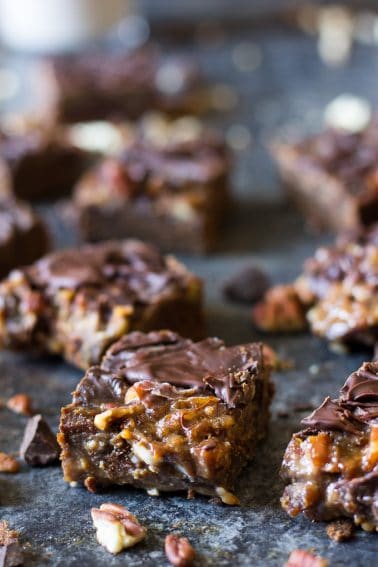 Paleo Double Chocolate Turtle Bars - The Paleo Running Momma