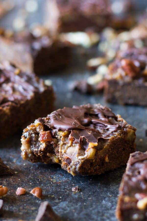 Paleo Double Chocolate Turtle Bars - The Paleo Running Momma