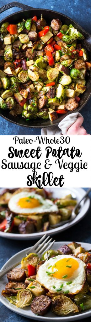 Sausage Sweet Potato Veggie Skillet {Paleo & Whole30}
