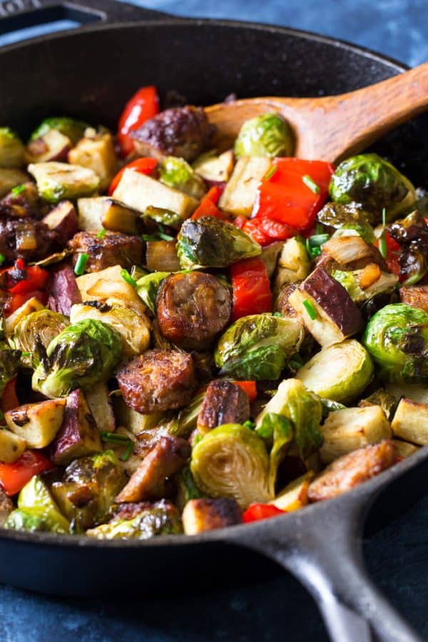 Sausage Sweet Potato Veggie Skillet {Paleo & Whole30}