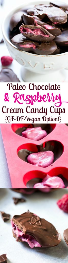 Chocolate Raspberry Cream Paleo Candy Cups {Vegan Option} - The Paleo ...