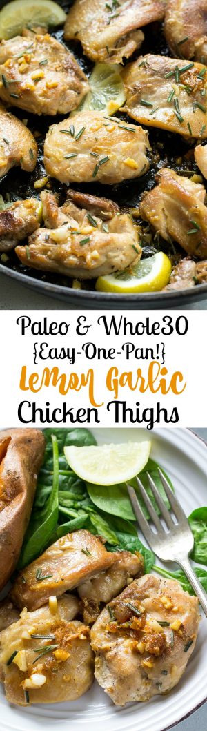 Easy Lemon Garlic Chicken Thighs {Paleo & Whole30} - The Paleo Running ...