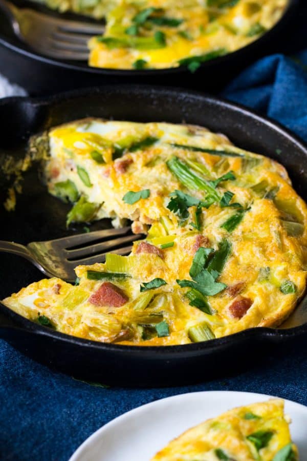 Asparagus Frittata with Spicy Sausage and Leeks {Paleo & Whole30} The