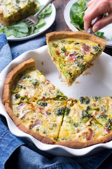 Paleo Broccoli Quiche with Bacon - The Paleo Running Momma