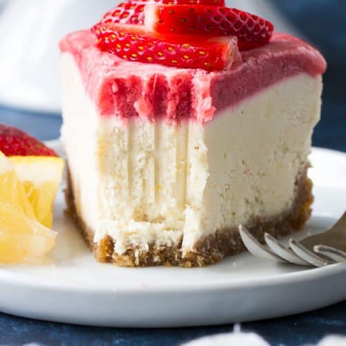 No-Bake Lemon Strawberry Paleo & Vegan Cheesecake {GF, DF} - The Paleo ...