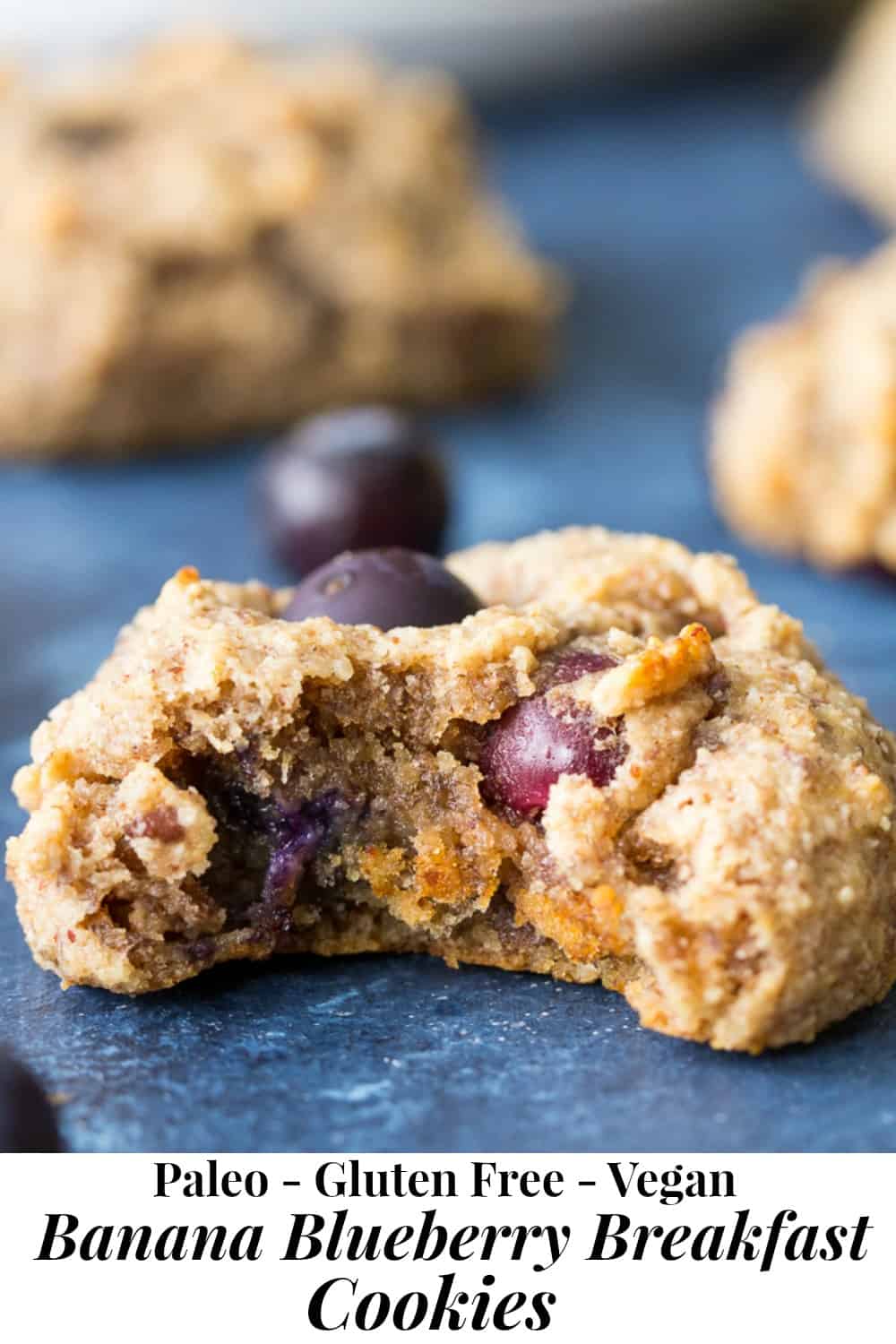 Banana Blueberry Breakfast Cookies Paleo & Vegan