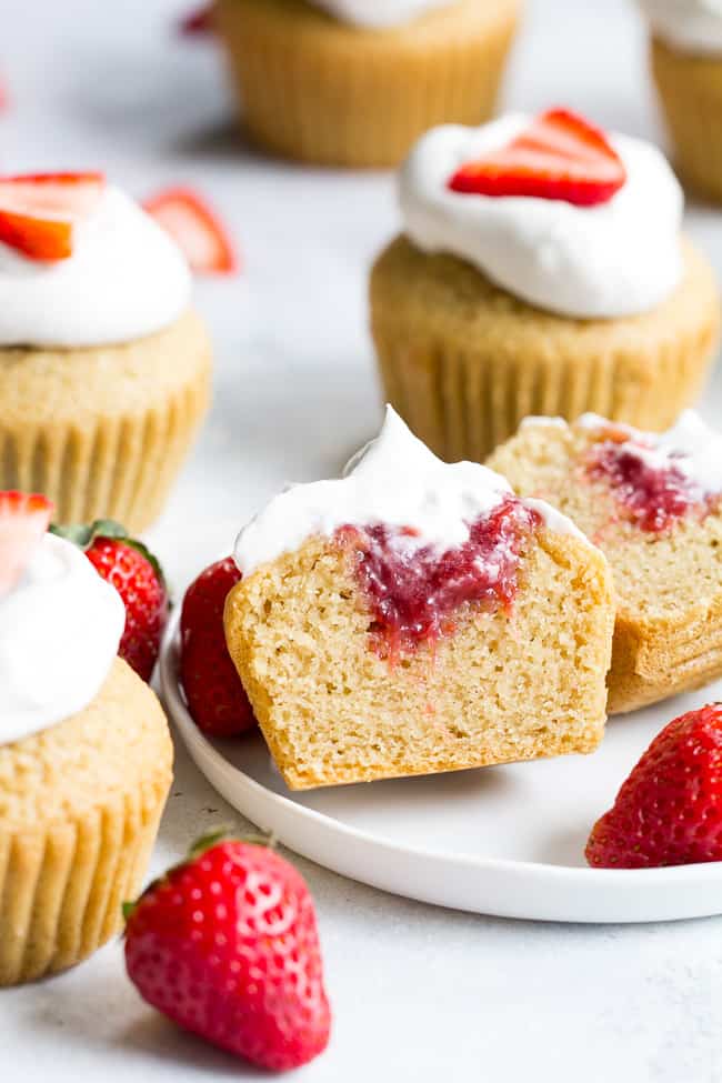 Strawberry Shortcake Cupcakes {GF, DF, Paleo} | The Paleo Running Momma
