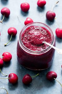 Lemon Almond Thumbprint Cookies with Cherry Chia Jam {Paleo, Vegan}