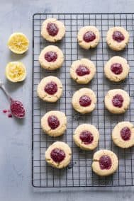 Lemon Almond Thumbprint Cookies with Cherry Chia Jam {Paleo, Vegan}