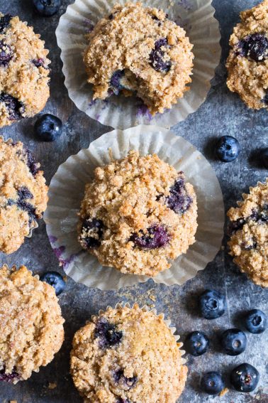 Paleo Blueberry Muffins with Crumb Top {Gluten-Free, Dairy-Free}