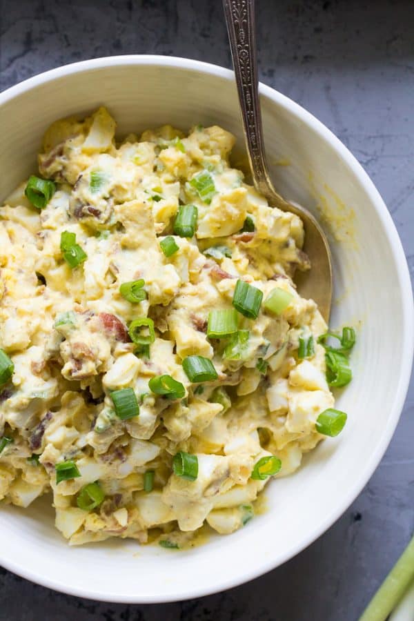 Paleo Egg Salad With Bacon And Scallions {whole30, Low Carb}