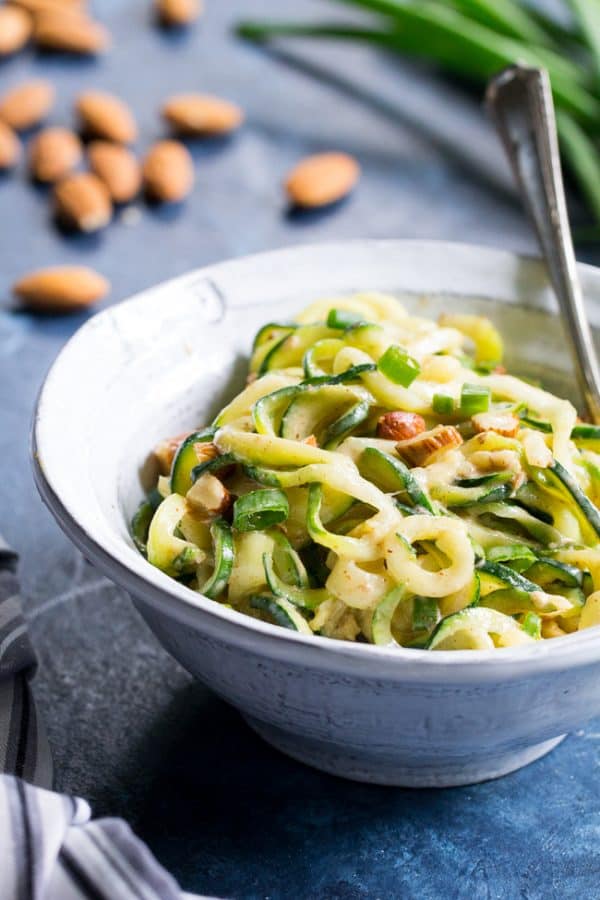 Almond Butter Sesame Zucchini Noodles {Paleo, Vegan, Whole30}