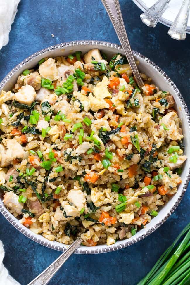 Low Carb Chicken Fried Rice Made with 9-Calorie Rice