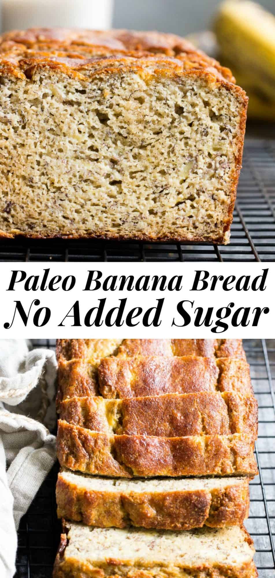 Hearty Paleo Banana Bread {GF, DF, No Added Sugar}