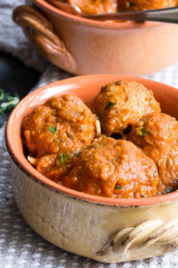 Pumpkin Turkey Meatballs with Creamy Harvest Tomato Sauce - Pumpkin Dinner Recipes