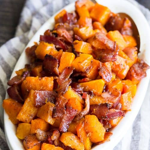 Maple Bacon Roasted Butternut Squash {Paleo} - The Paleo Running Momma