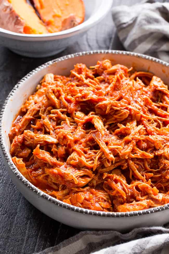 BBQ Shredded Chicken in the Instant Pot OR Crockpot
