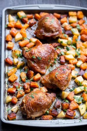 Glazed Sheet Pan Chicken with Butternut Squash and Apples {Paleo ...