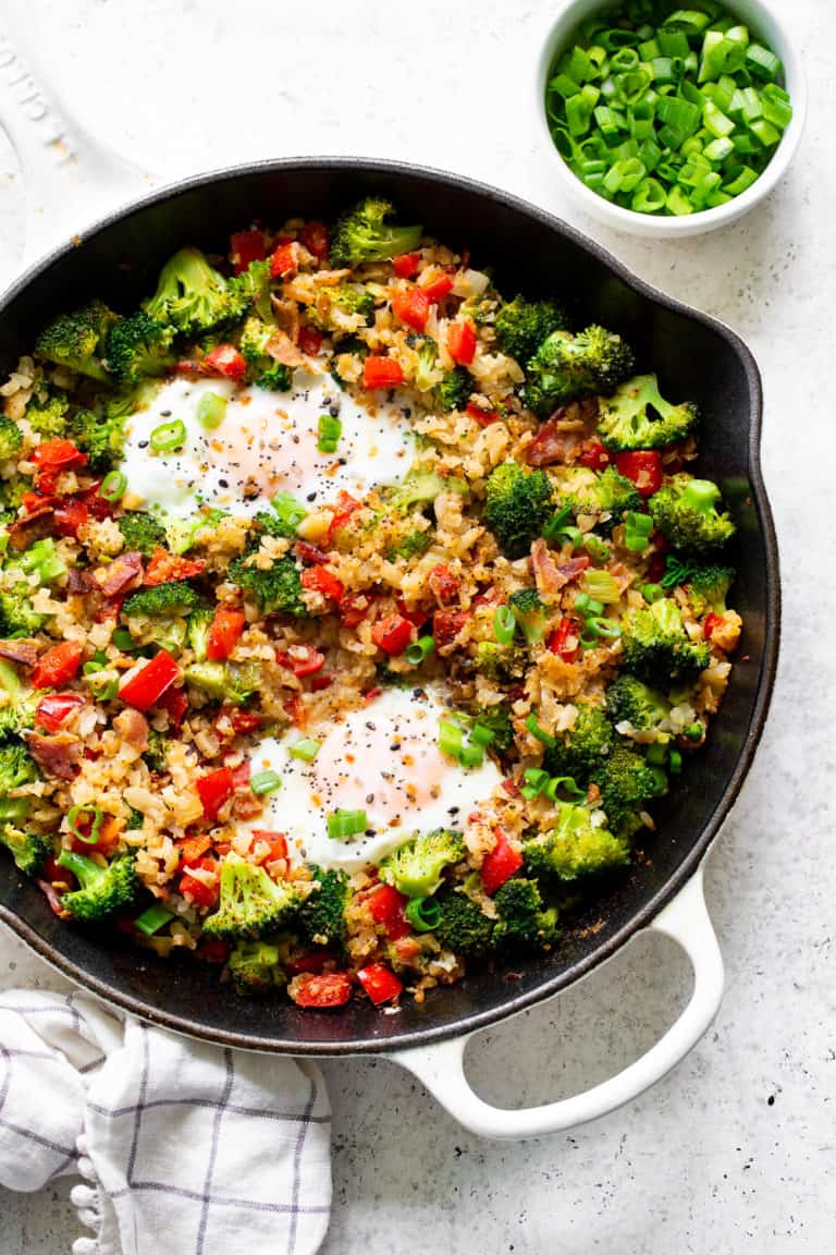 Breakfast Fried Cauliflower Rice {Paleo, Whole30, Keto}