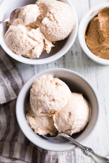 No-Churn Almond Butter Fudge Ice Cream {Paleo, Vegan}