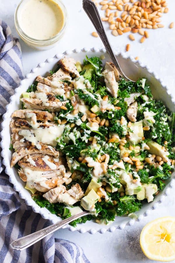 Kale Chicken Caesar Salad {Paleo, Whole30} - The Paleo Running Momma