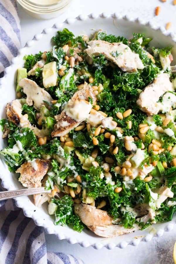 Kale Chicken Caesar Salad {Paleo, Whole30} The Paleo Running Momma