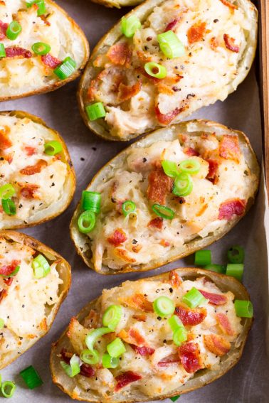 Chicken Caesar Twice Baked Potatoes {Paleo, Whole30}