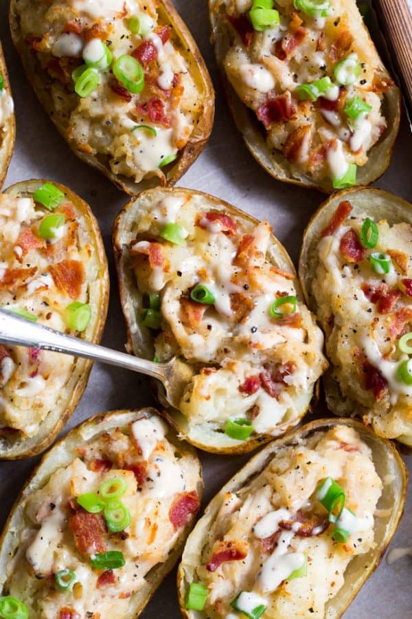 Chicken Caesar Twice Baked Potatoes {Paleo, Whole30}