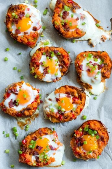 Breakfast Twice Baked Sweet Potatoes {Paleo, Whole30}