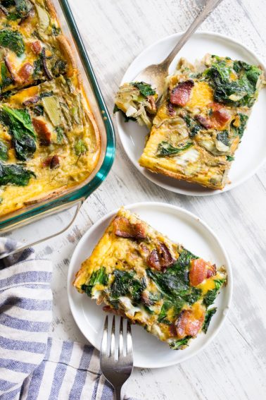 Spinach Artichoke Breakfast Casserole {Paleo, Whole30}