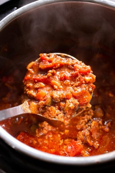 Beef Chili with Bacon in the Instant Pot {Paleo, Whole30, Keto}