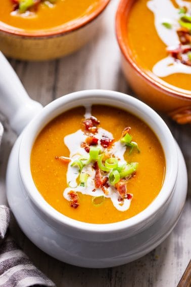 Butternut Squash Soup with Bacon + Apples {Instant Pot, Whole30}