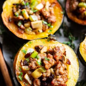 Ultimate Stuffed Roasted Acorn Squash {Paleo, Whole30}