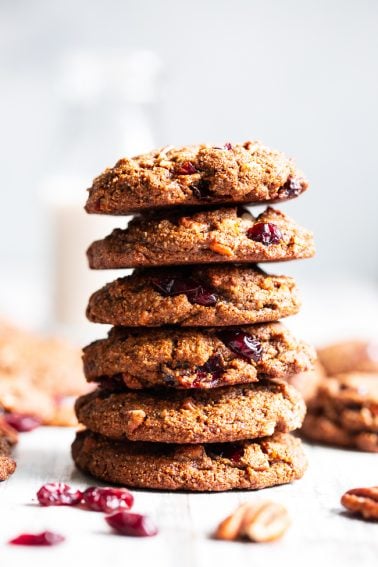 Ginger Molasses Cookies with Cranberries and Pecans {Paleo, Vegan}