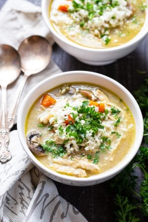 Instant Pot Chicken Rice Soup {Paleo, Whole30}