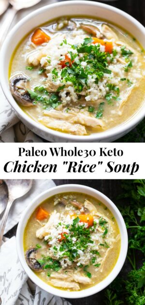 Instant Pot Chicken Rice Soup {Paleo, Whole30}
