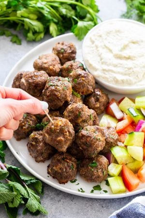 Paleo Greek Meatballs with Tzatziki Sauce {Whole30, Keto}