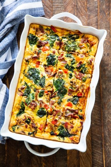 Loaded Breakfast Casserole with Hash Brown Crust {Paleo, Whole30}