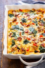 Loaded Breakfast Casserole with Hash Brown Crust {Paleo, Whole30}