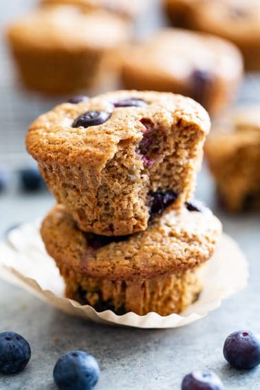 One-Bowl Keto Blueberry Muffins {Paleo, GF, DF}