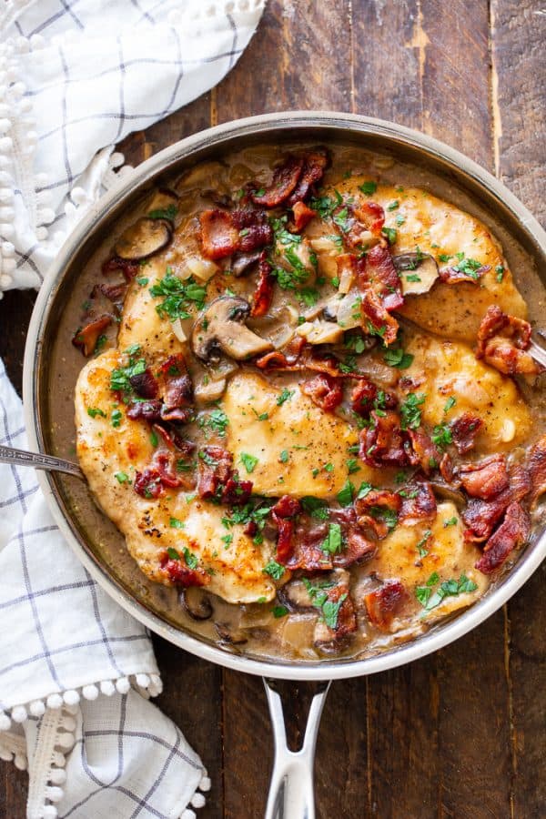 Chicken Marsala with Bacon {Paleo, Whole30, Keto}