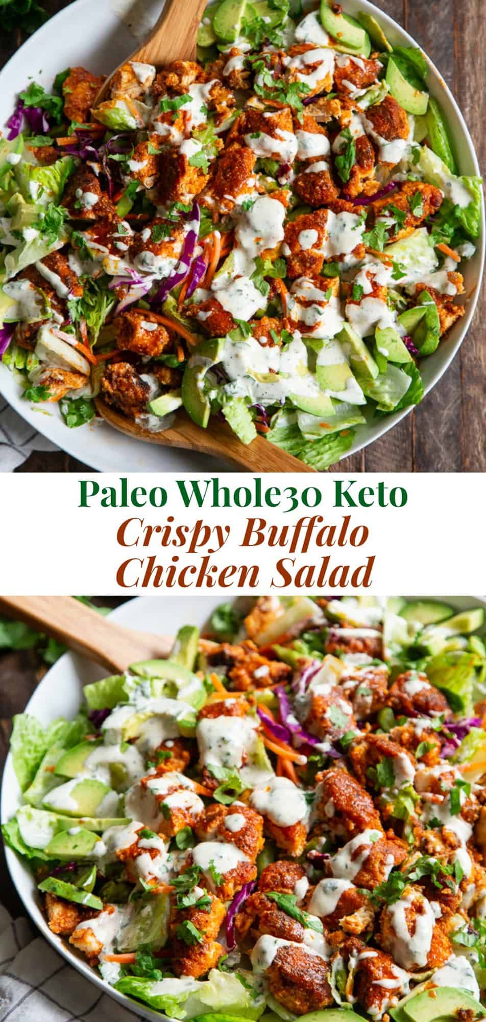 Crispy Buffalo Chicken Salad Paleo Whole30 Keto 9875